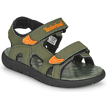 Schuhe Kinder Sandalen / Sandaletten Timberland PERKINS ROW 2-STRAP Grün / Orange