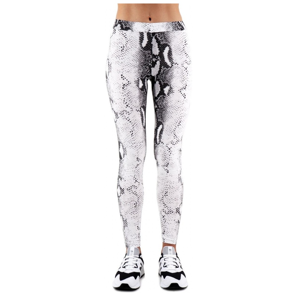 Kleidung Damen Hosen Happiness Leggings Schlange weiss  HAPI19LEGPIT Weiss