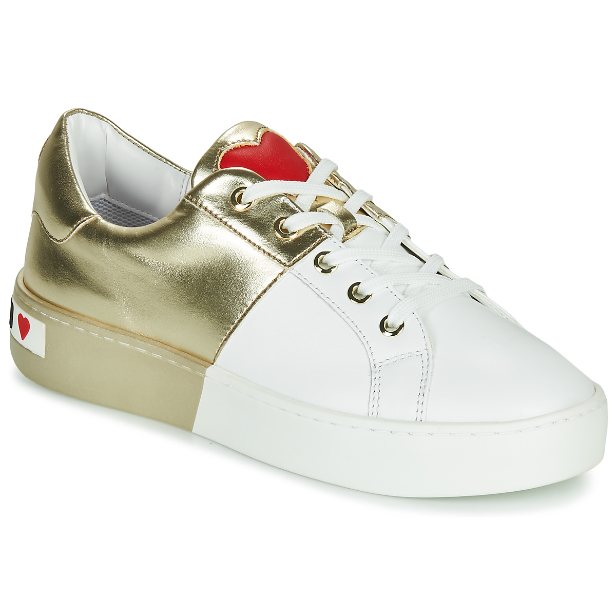 Schuhe Damen Sneaker Low Love Moschino BI-COLOR SHOES Weiss / Gold