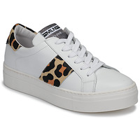 Schuhe Damen Sneaker Low Meline GETSET Weiss / Leopard