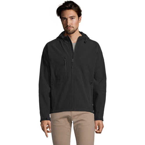 Sols REPLAY MEN STYLE-CHAQUETA DE HOMBRE SOFTSHELL CON CAPUCHA Schwarz