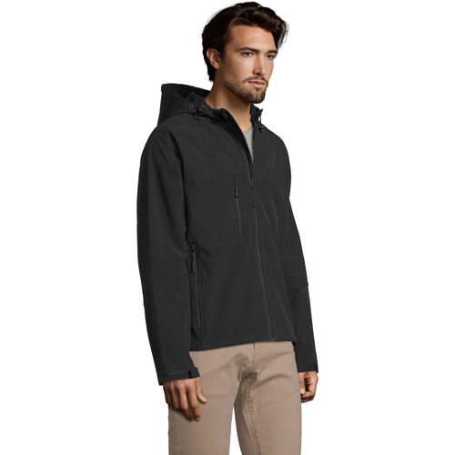 Sols REPLAY MEN STYLE-CHAQUETA DE HOMBRE SOFTSHELL CON CAPUCHA Schwarz