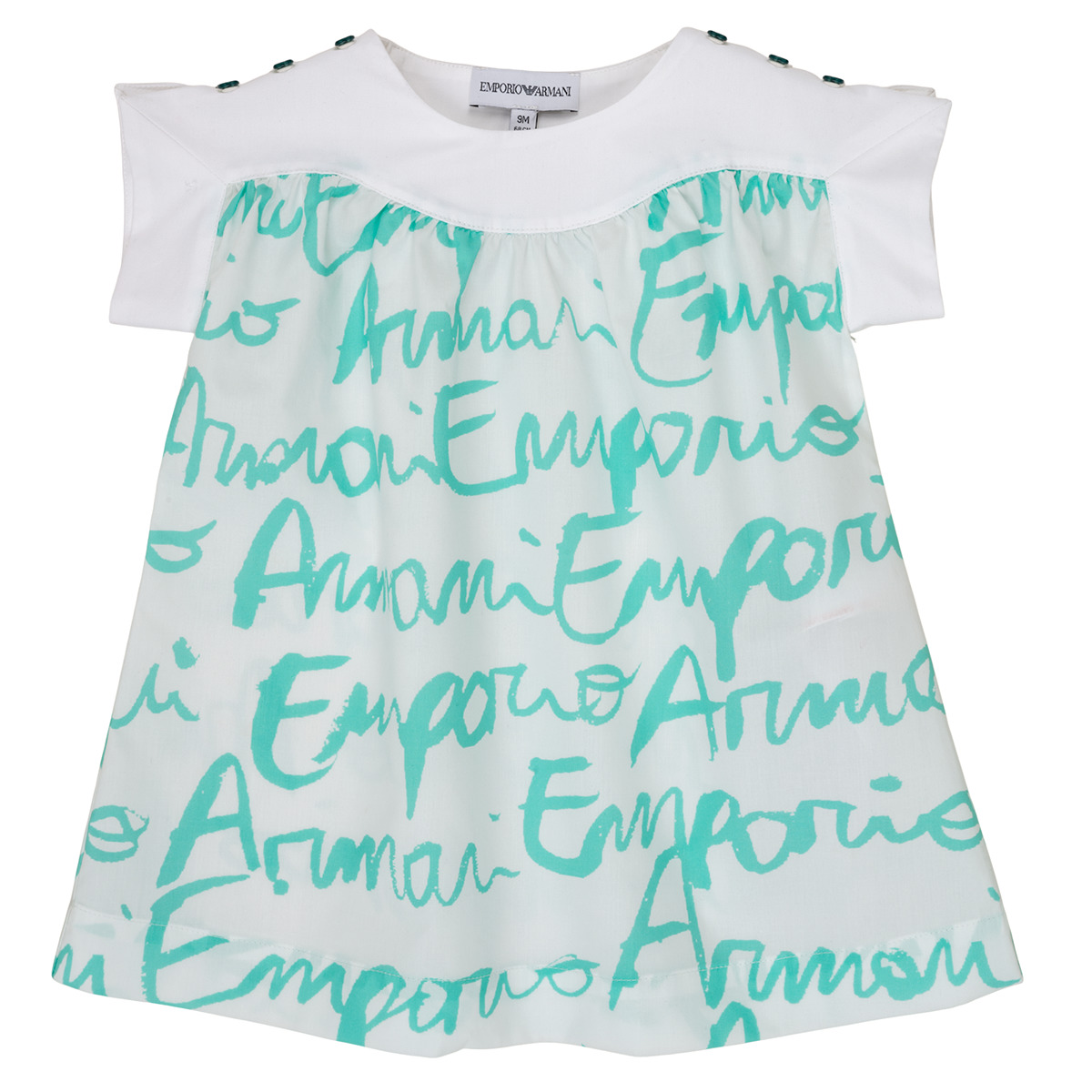 Kleidung Mädchen T-Shirts Emporio Armani Anas Weiss / Blau