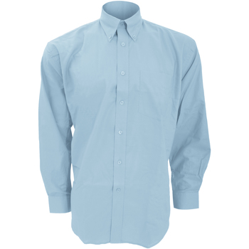 Kleidung Herren Langärmelige Hemden Kustom Kit KK351 Blau
