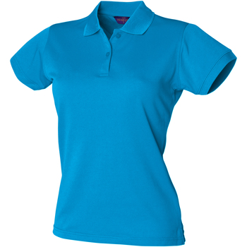 Kleidung Damen Langärmelige Polohemden Henbury Coolplus Blau