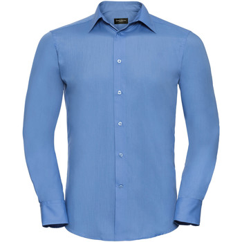 Kleidung Herren Langärmelige Hemden Russell 924M Blau