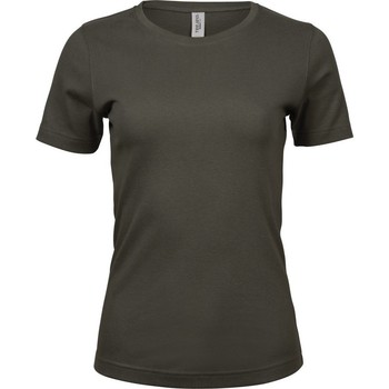 Kleidung Damen T-Shirts Tee Jays Interlock Dunkles Olivgrün