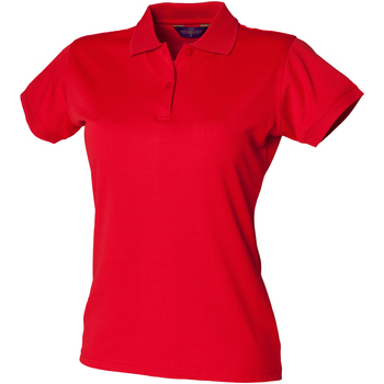 Kleidung Damen Langärmelige Polohemden Henbury Coolplus Rot