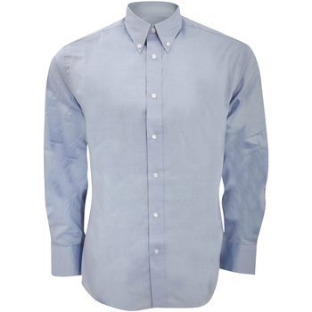 Kleidung Herren Langärmelige Hemden Kustom Kit KK188 Blau