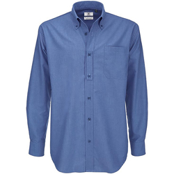 Kleidung Herren Langärmelige Hemden B And C SMO01 Blau