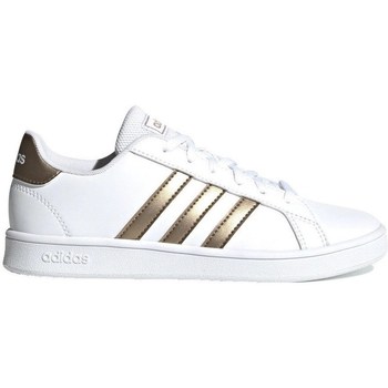 Schuhe Kinder Sneaker Low adidas Originals Grand Court Weiß, Golden
