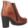 Schuhe Damen Ankle Boots Made In Italia 309 TROCHETTO Stiefeletten Frau Leder Braun