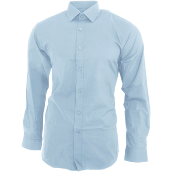 Kleidung Herren Langärmelige Hemden Brook Taverner BK130 Blau