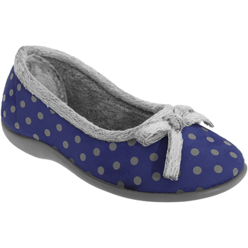 Schuhe Damen Hausschuhe Sleepers Polka Blau