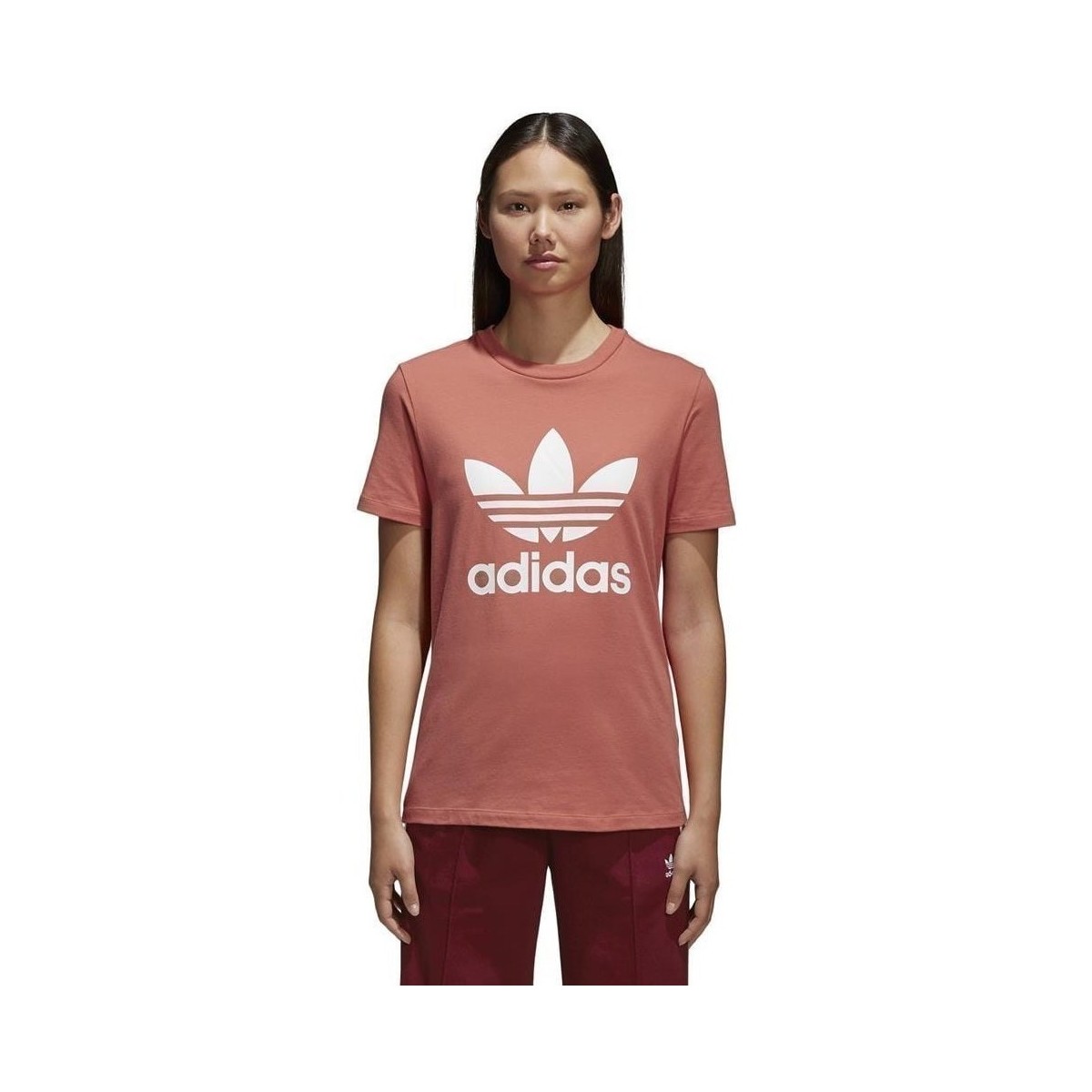 Kleidung Damen T-Shirts adidas Originals Trefoil Rot