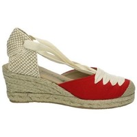 Schuhe Damen Leinen-Pantoletten mit gefloch Torres  Rot