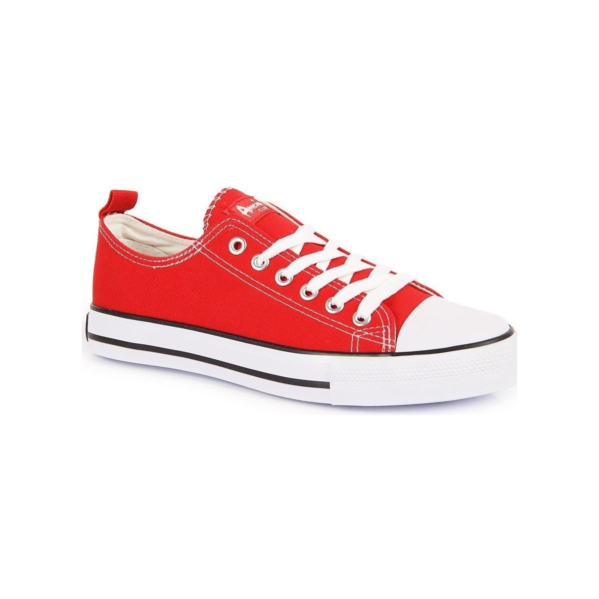 Schuhe Damen Sneaker Low American Club AM623D Rot, Weiß