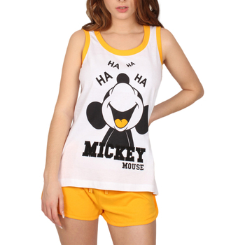 Kleidung Damen Pyjamas/ Nachthemden Admas Pyjamas Tanktop kurz Mickey Eyes Disney weiß Weiß
