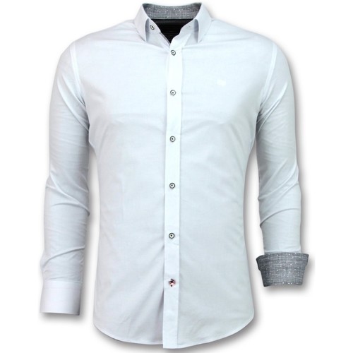 Kleidung Herren Langärmelige Hemden Tony Backer Hemd Elegant Bluse Stretch Weiss