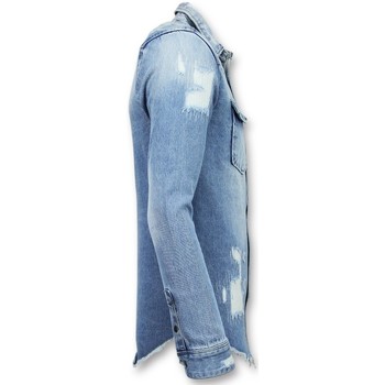 Enos Lange Jeans Bluse Denim Shirt Blau
