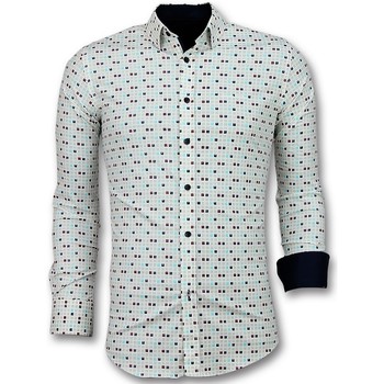 Kleidung Herren Langärmelige Hemden Tony Backer Tetris Motiv Shirt Beige