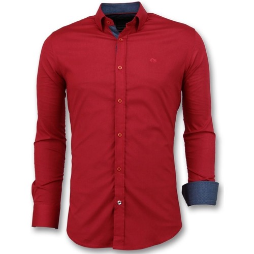 Kleidung Herren Langärmelige Hemden Tony Backer Italienische Business Bluse Rot