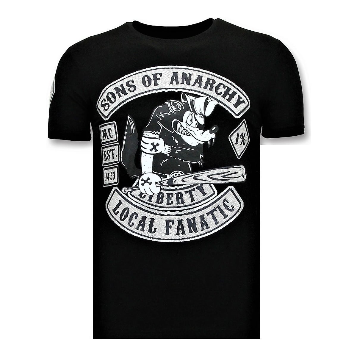 Kleidung Herren T-Shirts Local Fanatic Mit Aufdruck Sons Of Anarchy MC Schwarz