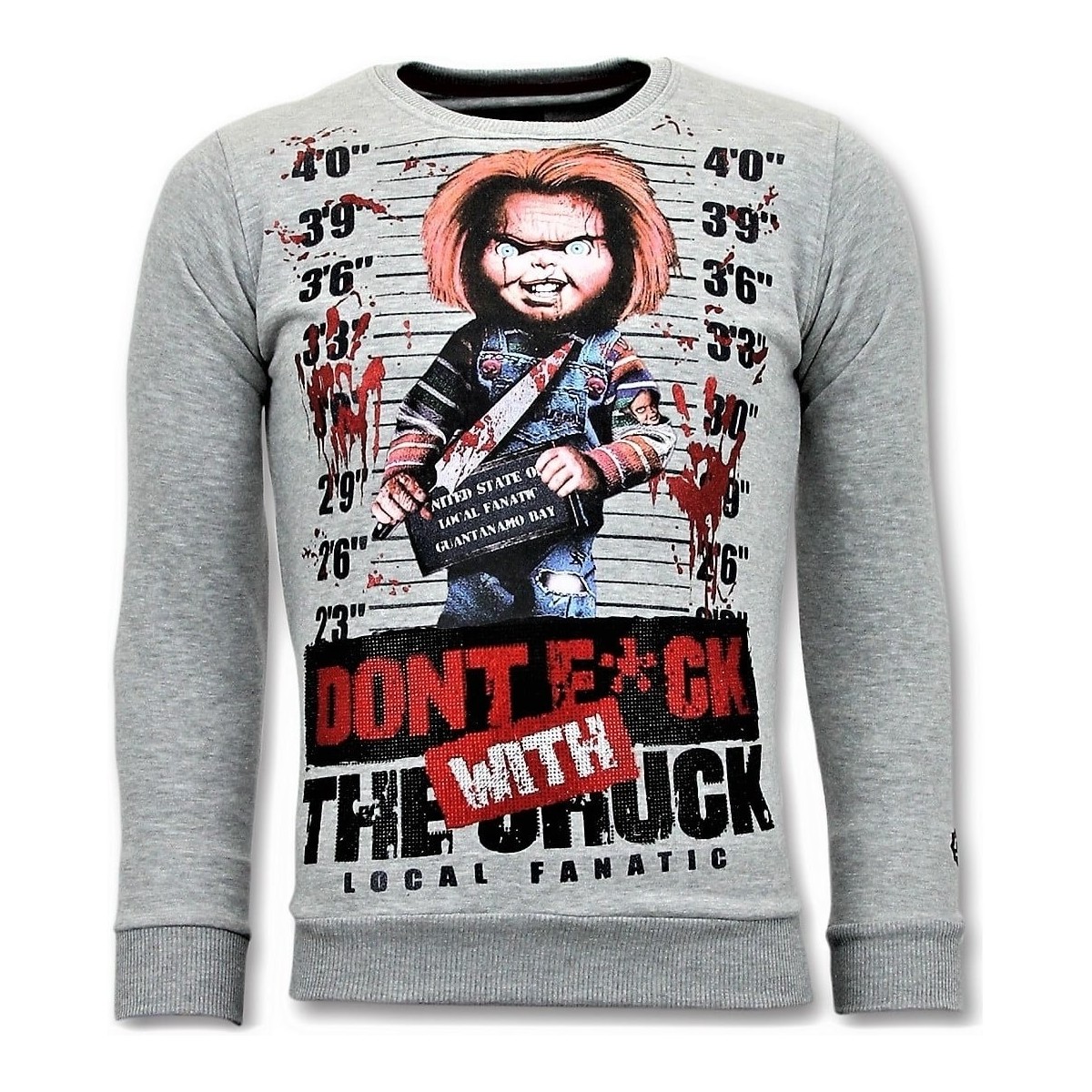 Kleidung Herren Sweatshirts Local Fanatic R Bloody Chucky Angry Print Grau