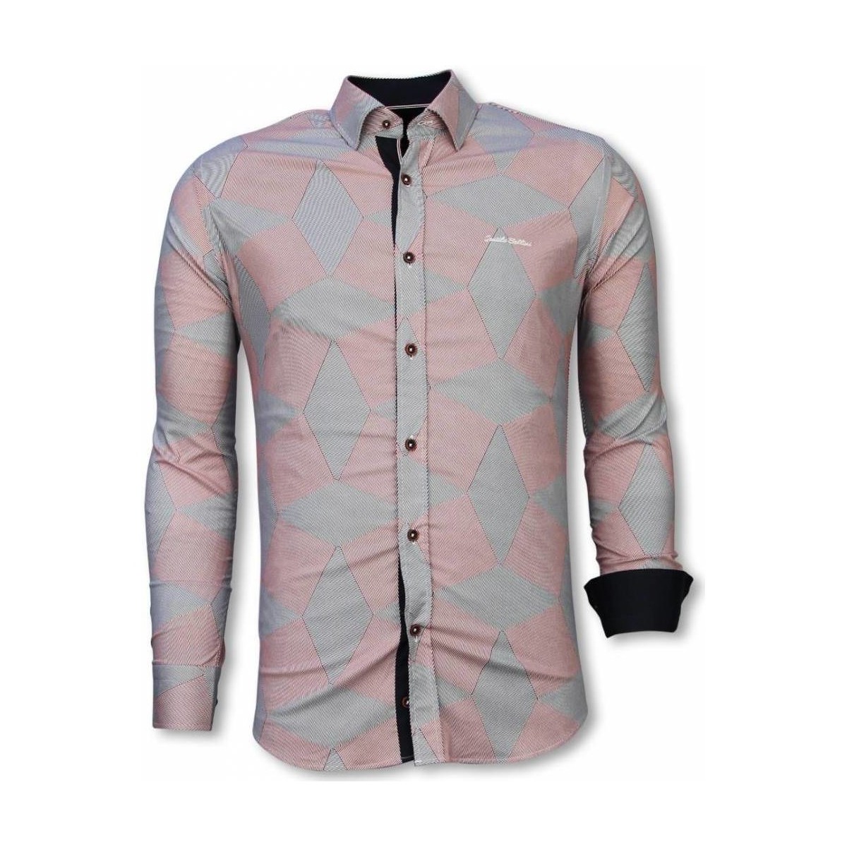 Kleidung Herren Langärmelige Hemden Tony Backer Italienische Slim Hemd Bluse Rosa