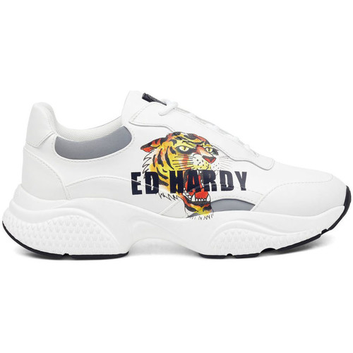Schuhe Herren Sneaker Ed Hardy Insert runner-tiger-white/multi Weiss