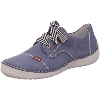 Schuhe Damen Derby-Schuhe & Richelieu Rieker Schnuerschuhe Schnürhalbschuh Casual 52520-14 Blau