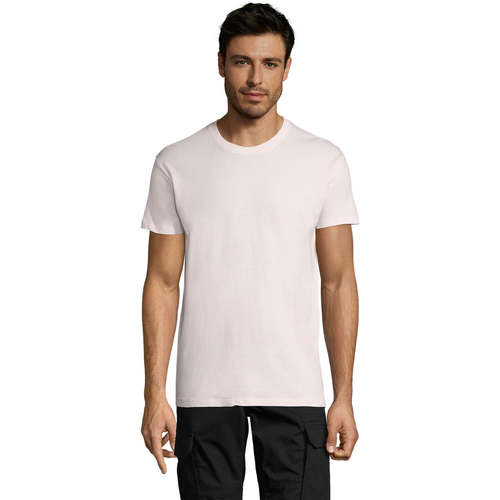 Sols REGENT COLORS MEN-CAMISETA hombre  CUELLO REDONDO de algodón Rosa