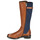 Schuhe Damen Klassische Stiefel Caprice 25504-387 Cognac / Blau
