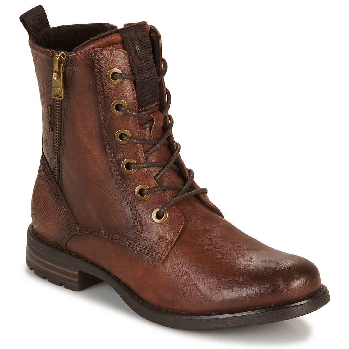 Schuhe Damen Boots Tom Tailor 93303-COGNAC Braun