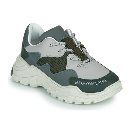 Emporio Armani XYX008-XOI34 Grün / Grau - Schuhe Sneaker Low Kind 18800 