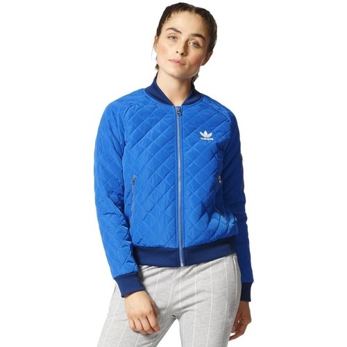 Nieuwsgierigheid Editie Anders adidas Originals Originals Quilted Tracktop Bomber Blau - Kleidung Jacken  Damen 108,00 €