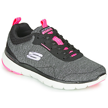 Schuhe Damen Fitness / Training Skechers FLEX APPEAL 3.0 Grau / Schwarz / Rose