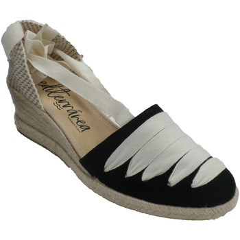 Schuhe Damen Hausschuhe Calzamur Hanfschuh mit valencianischen Bändern Ca Schwarz