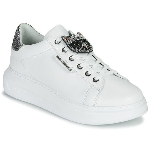 Karl Lagerfeld KAPRI IKONIC TWIN LO LACE Weiss / Silber - Schuhe Sneaker Low Damen 17546 