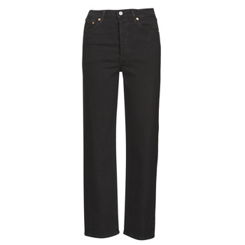 Kleidung Damen Straight Leg Jeans Levi's RIBCAGE STRAIGHT ANKLE Schwarz / Black multi wf sde