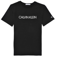 Kleidung Jungen T-Shirts Calvin Klein Jeans INSTITUTIONAL T-SHIRT Schwarz