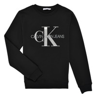 Kleidung Kinder Sweatshirts Calvin Klein Jeans MONOGRAM SWEAT Schwarz