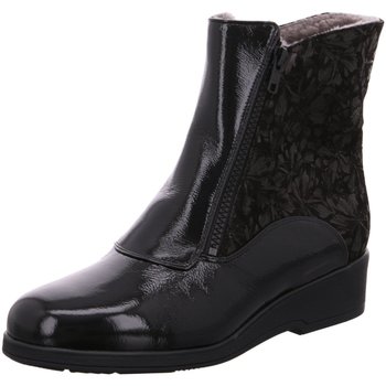Schuhe Damen Low Boots Semler Stiefeletten K-LACK/FLOWER-PRINT S17464522/001 schwarz
