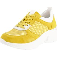 Schuhe Damen Sneaker Low Remonte Dorndorf Schnuerschuhe Comfort-Sneaker /bianco/ D4100-68 gelb