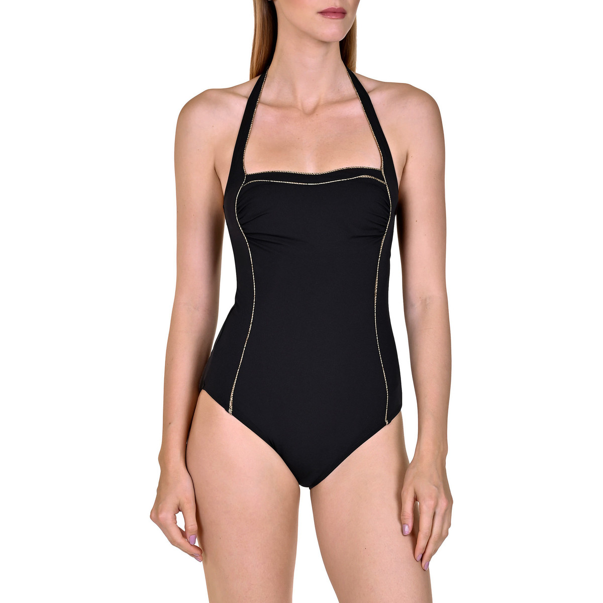 Kleidung Damen Badeanzug Lisca 1-teiliger Badeanzug ohne Bügel Shapewear Ancona Schwarz