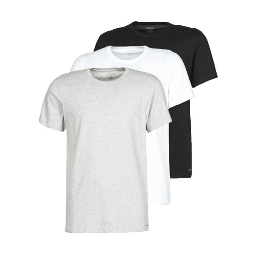 Calvin Klein Jeans CREW NECK 3PACK Grau / Schwarz / Weiss - Kleidung T-Shirts Herren 3899 