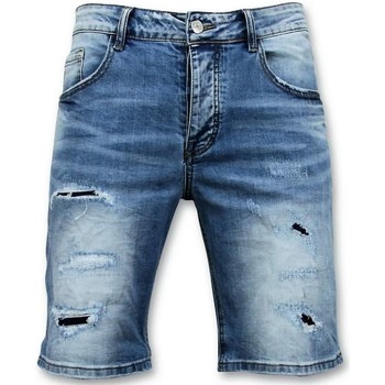 Kleidung Herren Shorts / Bermudas Enos Kurze Hosen Zerrissene JeansShort Blau