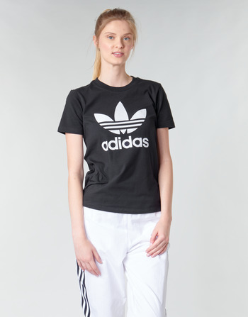 Kleidung Damen T-Shirts adidas Originals TREFOIL TEE Schwarz