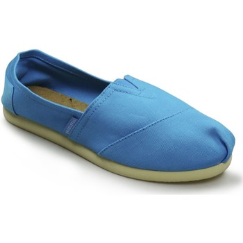 Schuhe Kinder Leinen-Pantoletten mit gefloch Brasileras ESPARGATAS Clasica Blau