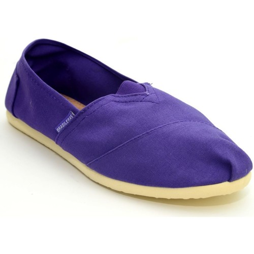 Schuhe Kinder Leinen-Pantoletten mit gefloch Brasileras ESPARGATAS Classic Violett